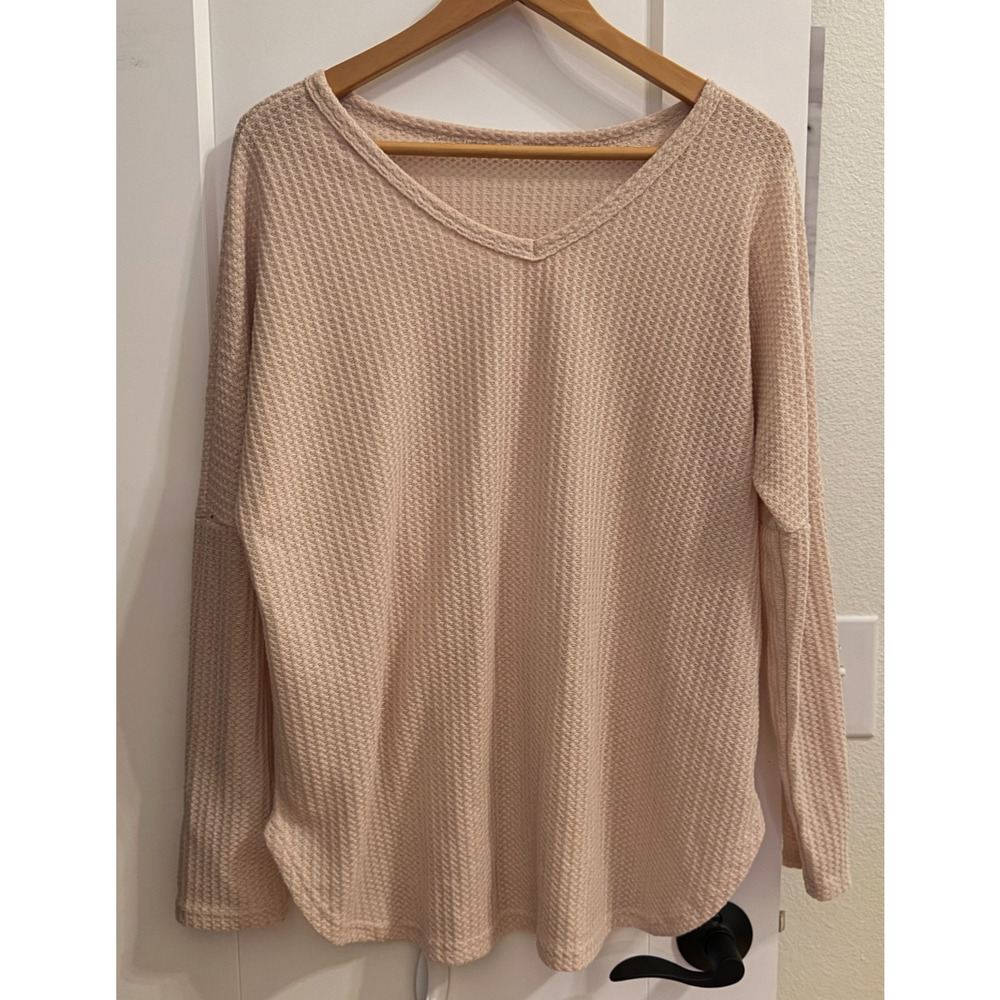 Waffle Knit Lightweight Long Sleeve Casual Shirt Outdoorsy Cozy Loungewear Layer